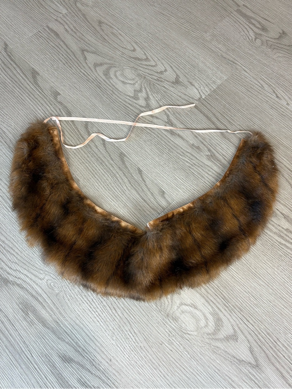 MaxMara Brown Fur Collar with Tie
